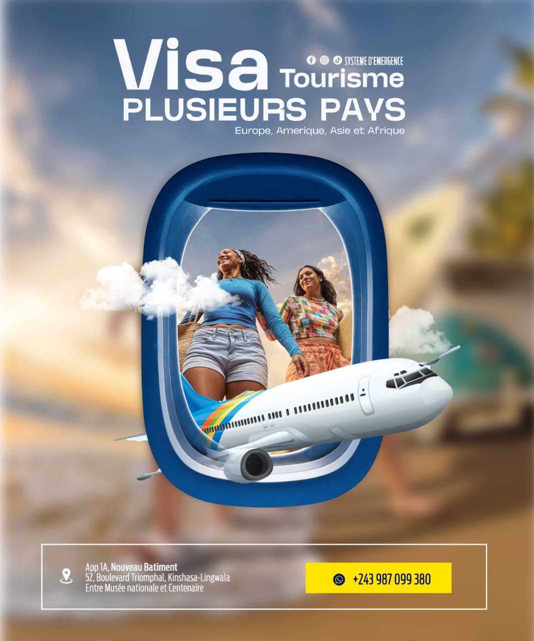 Avion au sol — Agence de voyage Système d'Émergence