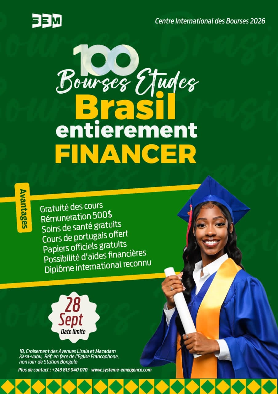 100 Bourses études Brésil entièrement financées
