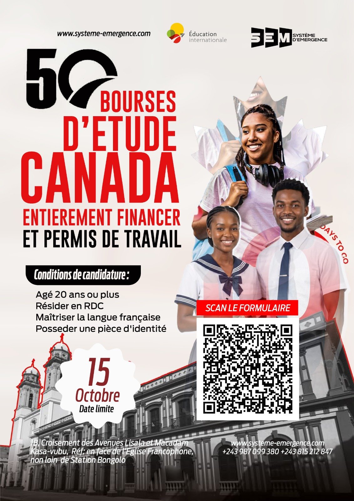 50 Bourses d'étude Canada entièrement financées avec permis de travail